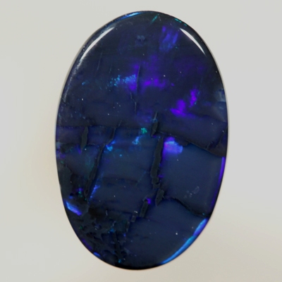 SOLID BLACK OPAL Great pendant stone. Flagstone Harlequin pattern.